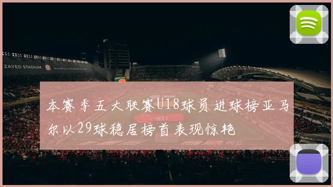 本赛季五大联赛U18球员进球榜亚马尔以29球稳居榜首表现惊艳
